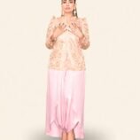 Gul-Kari Tea Rose Banarasi Jacquard Jacket – Floral Heritage with Modern Structure