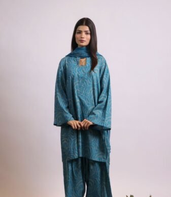 Neela Gulab blue chunri lawn suit with dupatta
