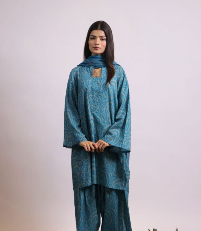 Neela Gulab Neela Gulab blue chunri lawn suit with dupatta
